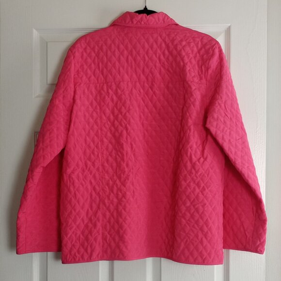 Nordic Light Bubble Gum Pink Button Up Quilted Barn Jacket - Picture 3 of 5